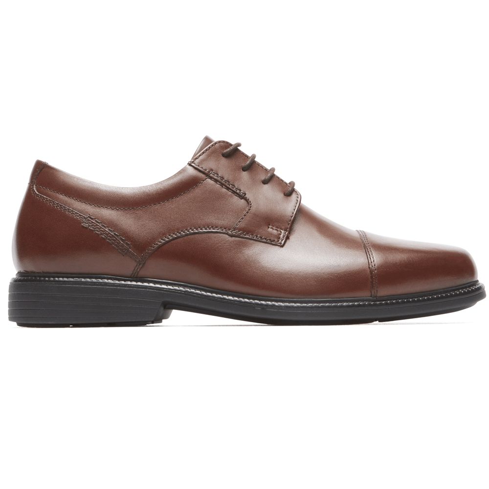 Sapatos Oxford Homem Rockport Charles Road Cap Toe Marrom,Portugal YCKHM-4059